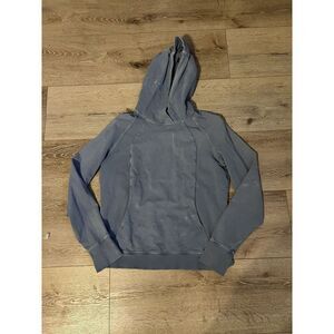 Lululemon Womens Acid Wash Gray Pullover Scuba Hoodie Size 6 Athletic